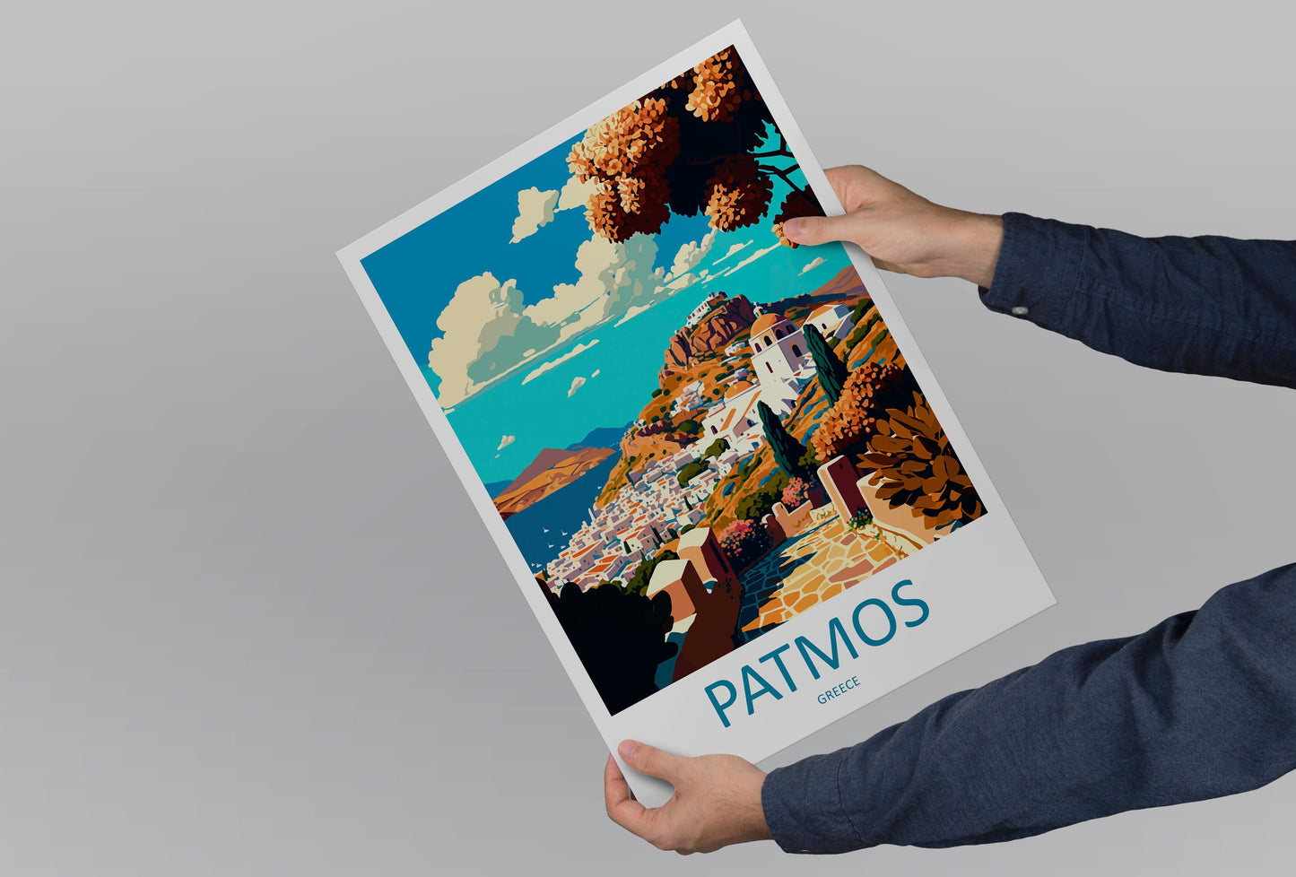 Patmos Travel Print Wall Art Patmos Greece Wall Hanging Home Decoration Patmos Gift Art Lovers Wall Art Print Patmos Greek Print Art Patmos