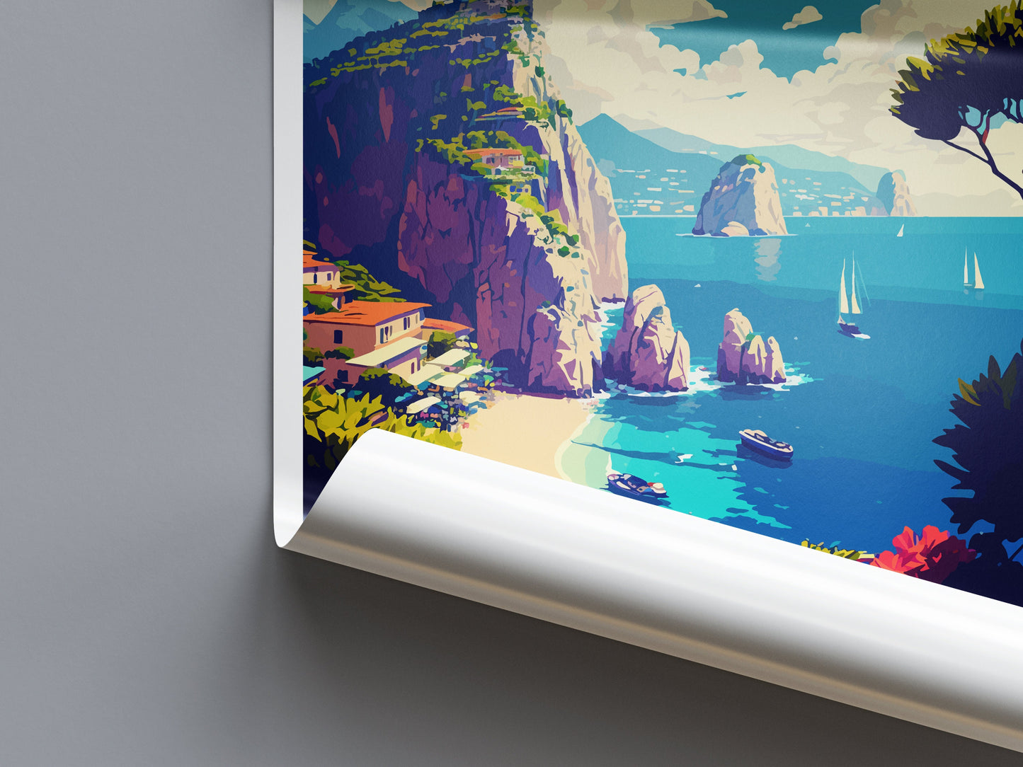 Capri Travel Print Wall Art Capri Travel Gift Wall Hanging Art Decor