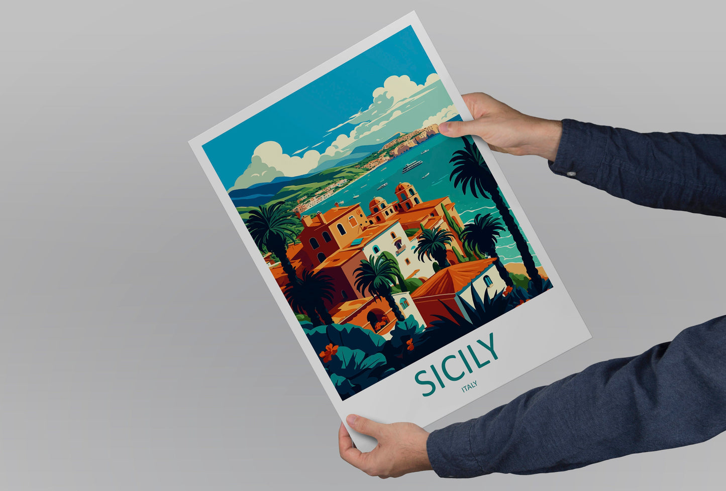 Sicily Travel Print Wall Art Sicily Italy Wall Hanging Home Decoration Sicily Gift Art Lovers Wall Art Print Sicily Italy Art Sicily Poster