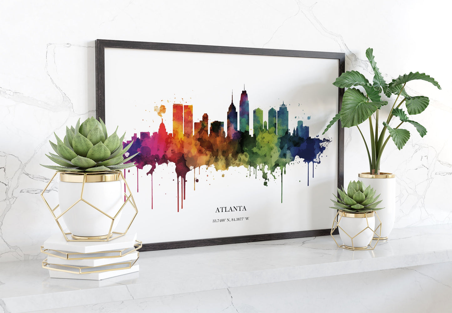 Atlanta Watercolour Skyline Print Atlanta Cityscape Atlanta Home Décor Art Print Wall Art Atlanta Print Atlanta Skyline Watercolour Poster