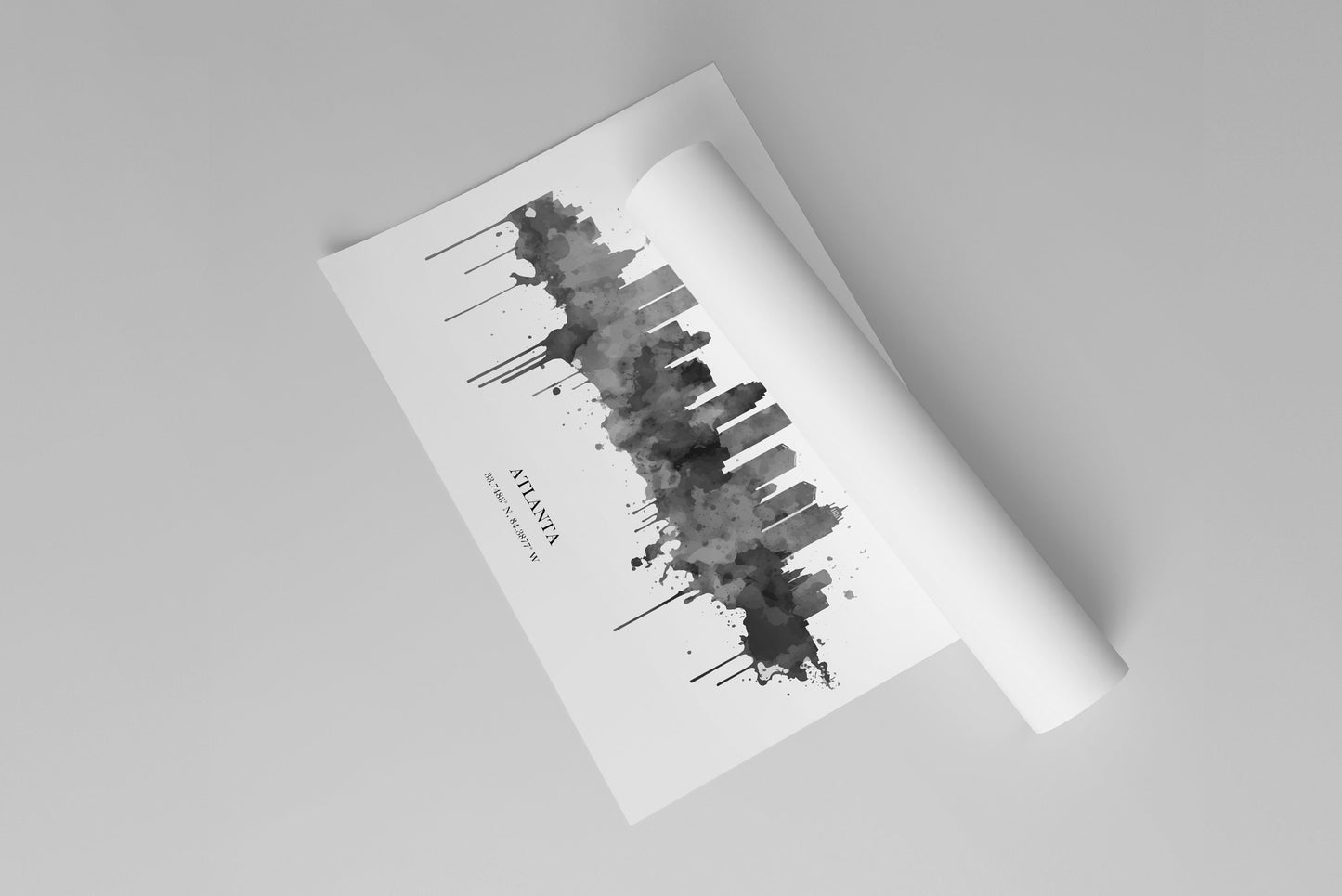 Atlanta Watercolour Skyline Print Atlanta Cityscape Atlanta Home Décor Art Print Wall Art Atlanta Print Atlanta Skyline Watercolour Poster