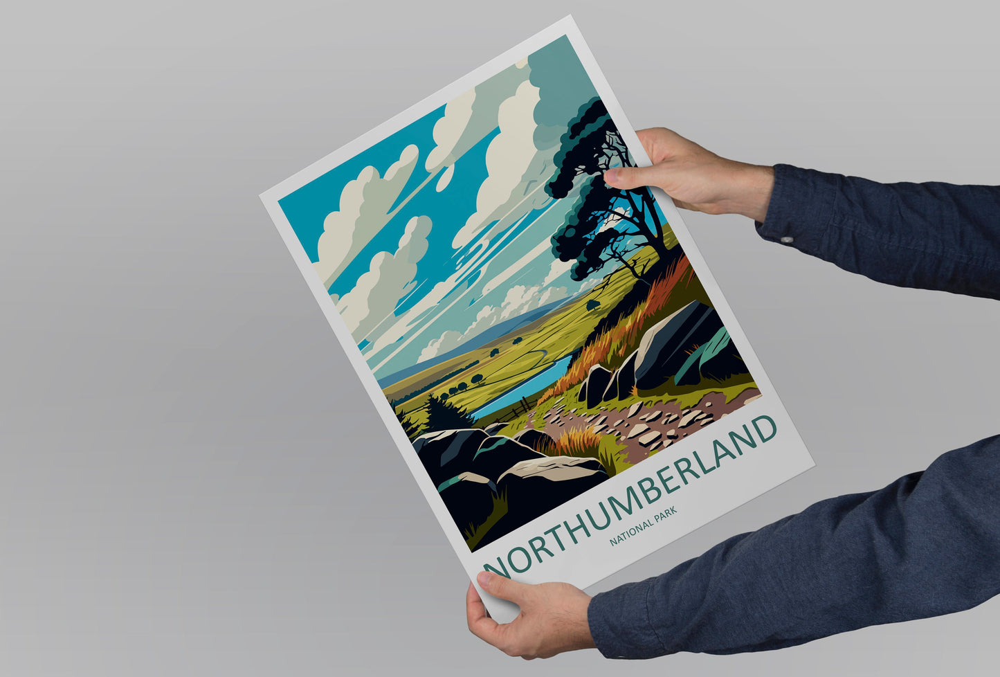 Northumberland Travel Print Wall Art Northumberland Wall Hanging Home Decor National Park Gift Northumberland Lovers National Park Wall Art