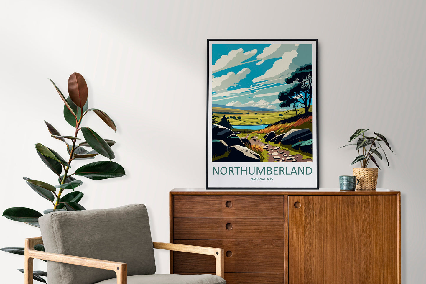 Northumberland Travel Print Wall Art Northumberland Wall Hanging Home Decor National Park Gift Northumberland Lovers National Park Wall Art