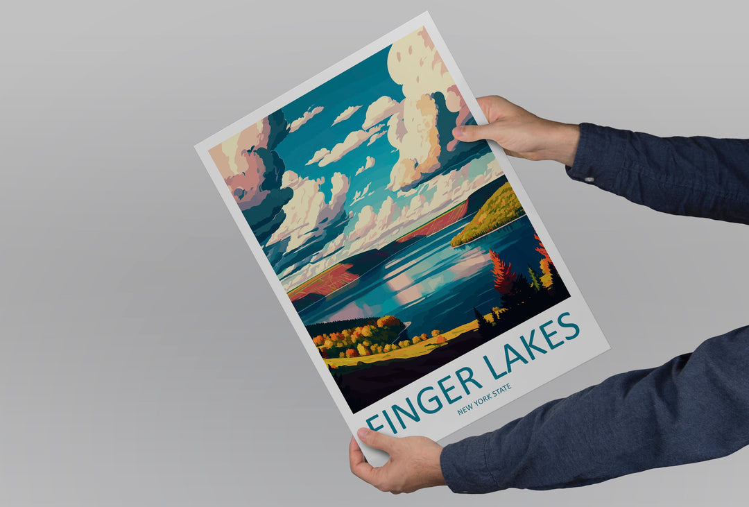 Finger Lakes Travel Print Finger Lakes Home Décor New York State Art Print New York State Wall Print For Finger Lakes Gift Wall Hanging