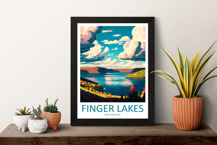 Finger Lakes Travel Print Finger Lakes Home Décor New York State Art Print New York State Wall Print For Finger Lakes Gift Wall Hanging