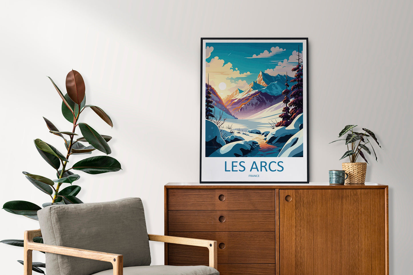 Les Arcs Print Les Arcs Home Décor Ski Resort Art Print Snow Resort Wall Print For France Ski Resort Gift Wall Hanging Les Arcs Artwork