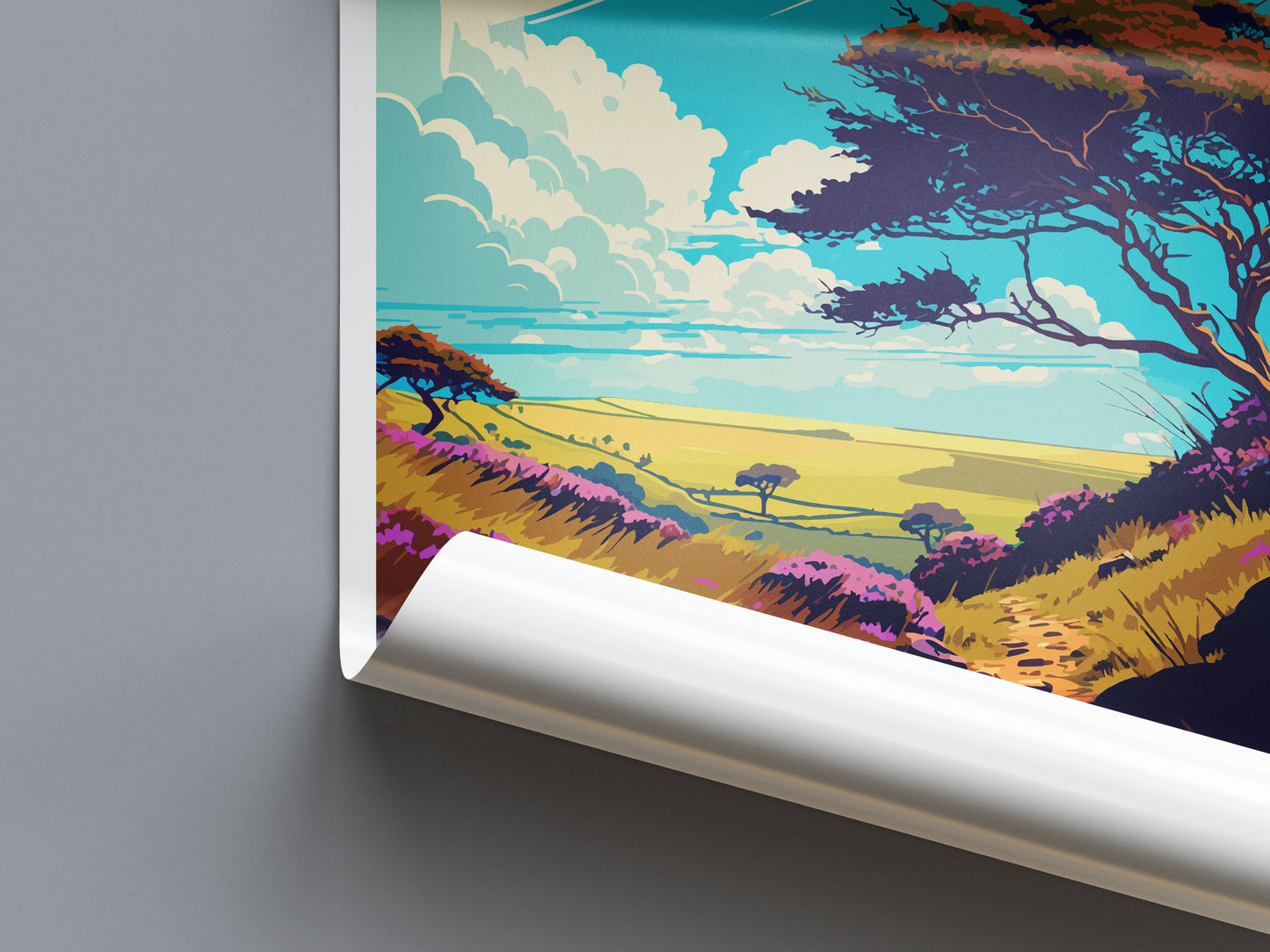 Quantock Hills Travel Print Wall Art Quantock Hills Wall Hanging Home Decoration Quantock Hills Gift Art Lovers Wall Art AONB Wall Print