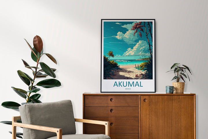 Akumal Travel Print Wall Art Akumal Wall Hanging Home Decoration Akumal Gift Art Lovers Wall Art Print Art Akumal Mexico Wall Poster