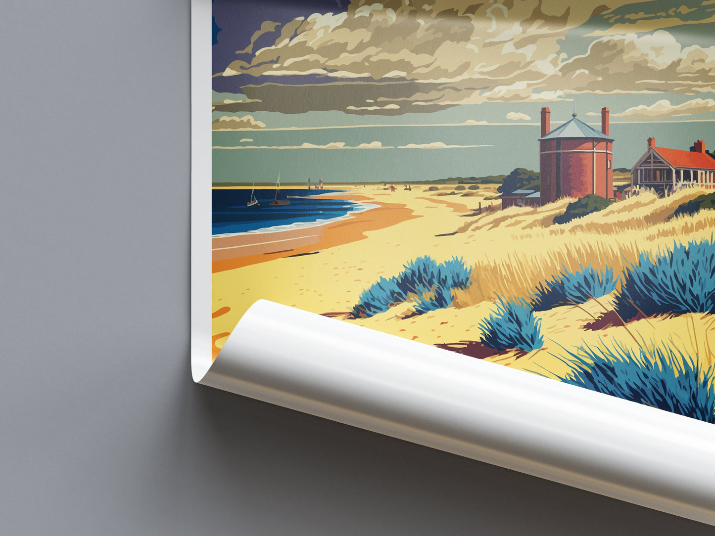 Suffolk Coast Travel Print Wall Art Suffolk Coast Wall Hanging Home Decoration Suffolk Coast Gift Art Lovers Wall Art AONB Wall Print