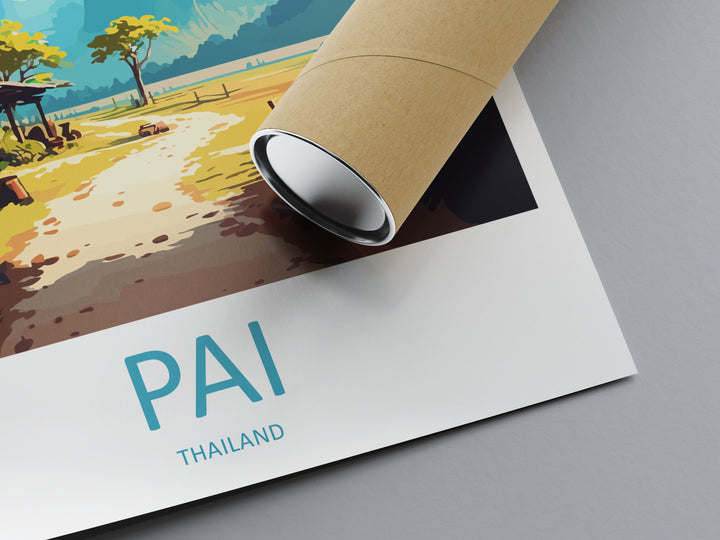 Pai Travel Print Wall Art Pai Wall Hanging Home Decor Pai Gift Art Lovers Wall Art Thailand Travel Print Gift Thai Travel Art Pai Islands
