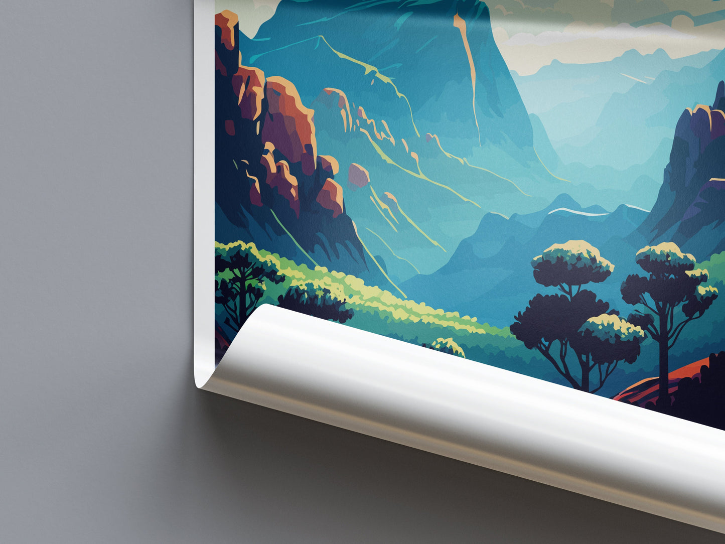 Blue Mountains Travel Print Wall Art Blue Mountains Wall Hanging Home Décor Blue Mountains Gift Art Lovers Wall Art Australia Travel Print