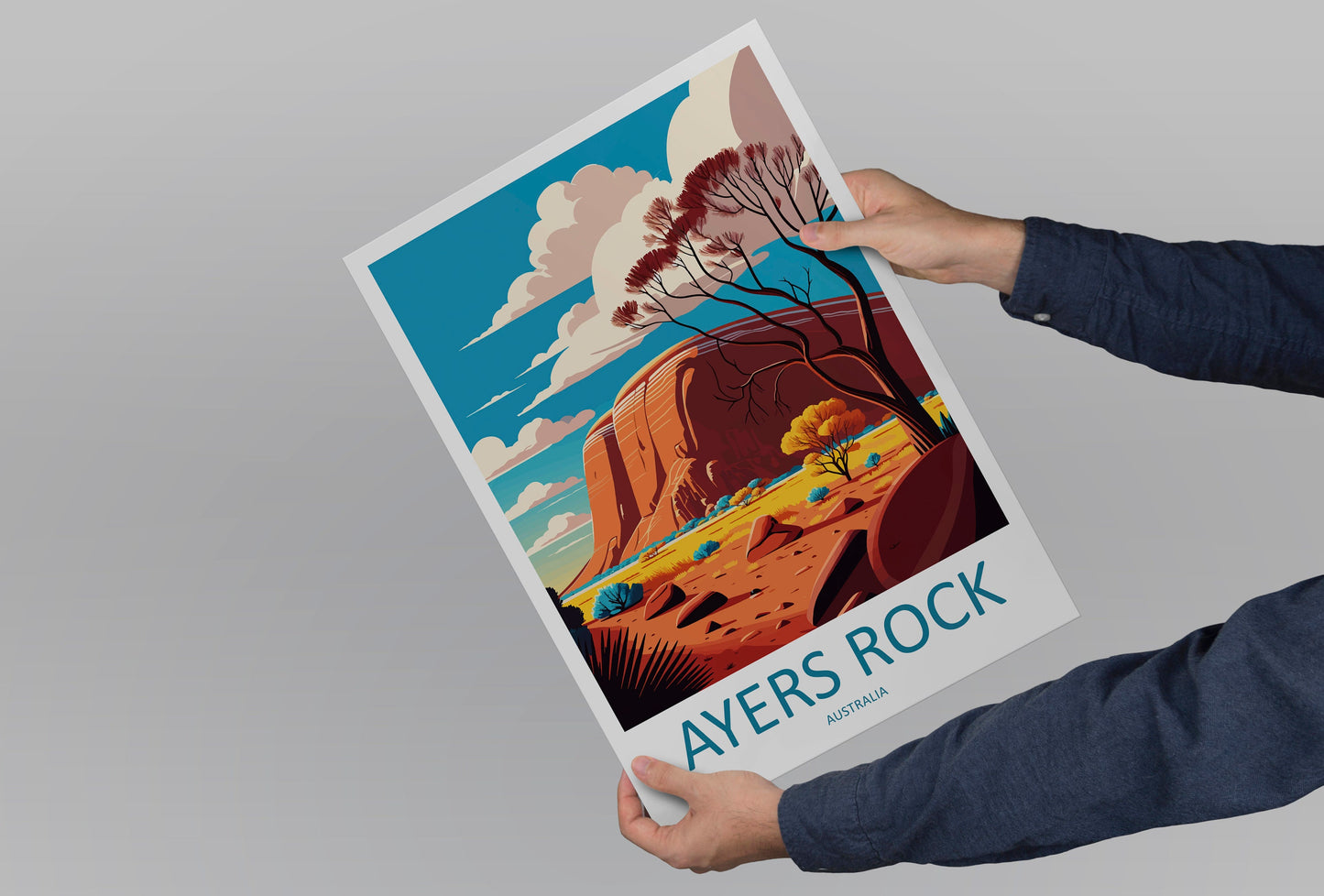 Ayers Rock Travel Print Wall Art Ayers Rock Wall Hanging Home Décor Ayers Rock Gift Art Lovers Wall Art Australia Travel Print Ayers Rock
