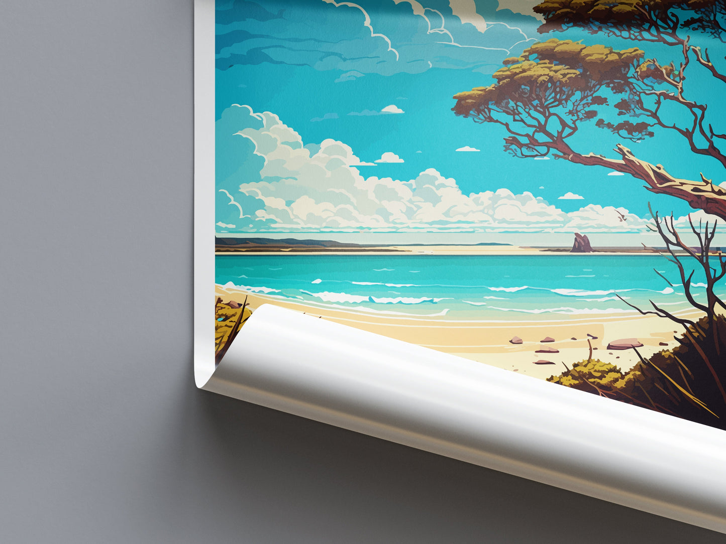 Bryon Bay Travel Print Wall Art Bryon Bay Wall Hanging Home Décor Bryon Bay Gift Art Lovers Wall Art Australia Travel Print Bryon Bay Gift