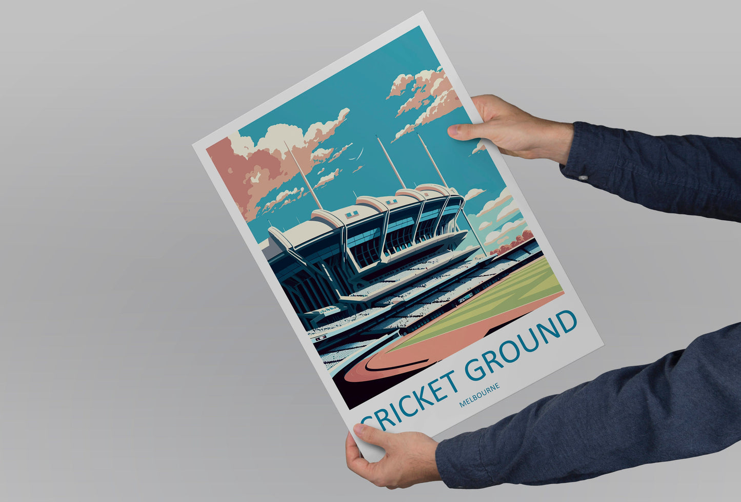 Melbourne Cricket Ground Travel Print Wall Art Melbourne Cricket Wall Hanging Home Décor Melbourne Cricket Gift Art Lovers Wall Art Australi