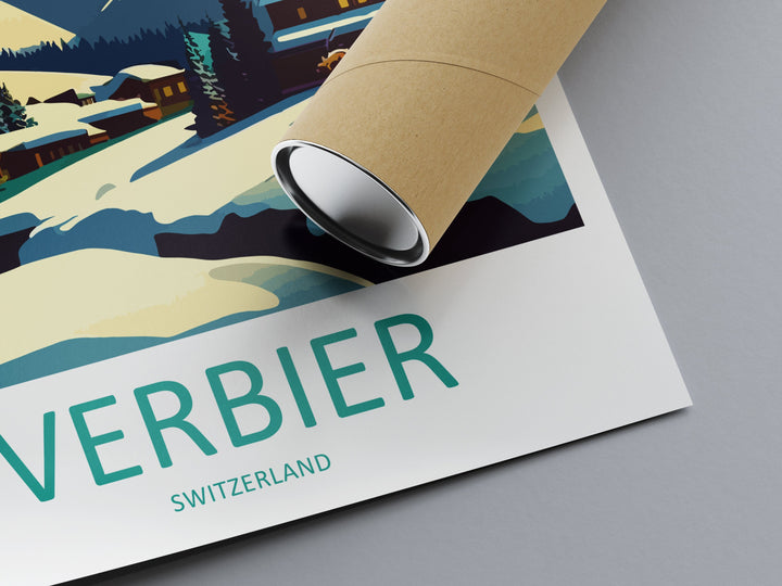 Verbier Ski Resort Print Verbier Home Decor Mountain Art Print Verbier Wall Art for Ski Enthusiast Gift Wall Hanging Verbier Switzerland Art