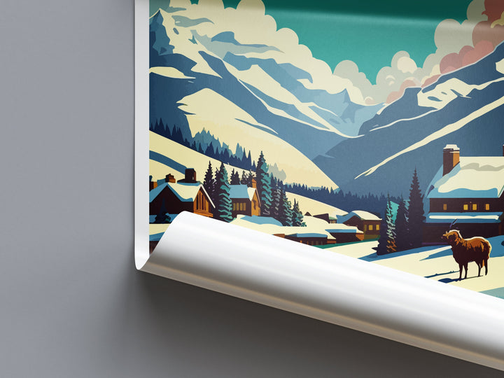 Verbier Ski Resort Print Verbier Home Decor Mountain Art Print Verbier Wall Art for Ski Enthusiast Gift Wall Hanging Verbier Switzerland Art