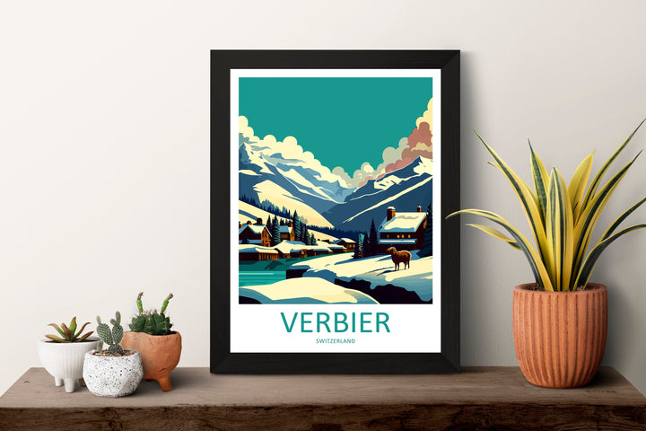 Verbier Ski Resort Print Verbier Home Decor Mountain Art Print Verbier Wall Art for Ski Enthusiast Gift Wall Hanging Verbier Switzerland Art