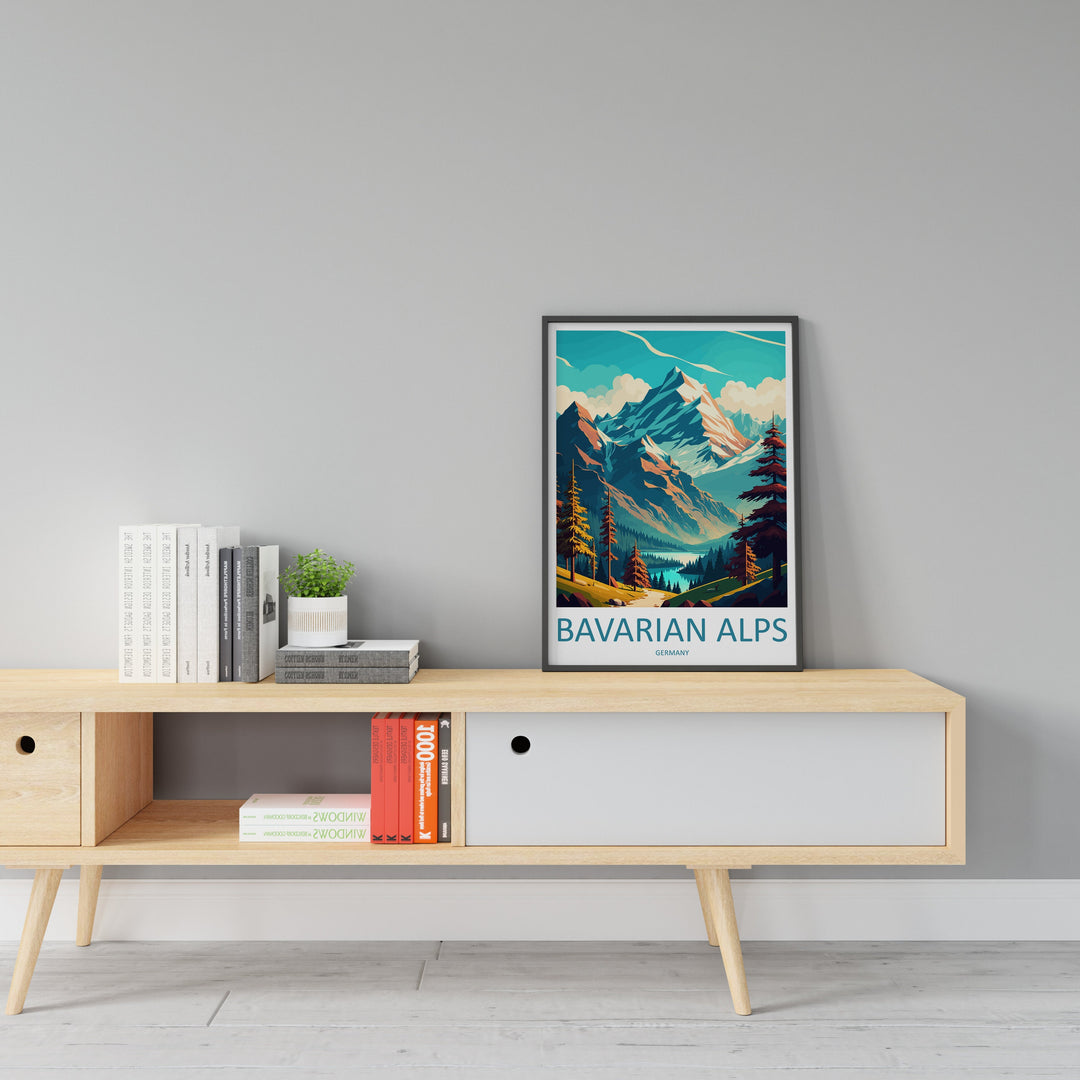 Bavarian Alps Print Bavarian Home Decor Landscape Art Print Bavarian Wall Art for Nature Enthusiast Gift Wall Hanging Bavarian Germany Print