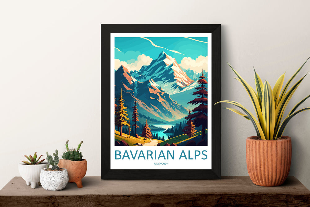 Bavarian Alps Print Bavarian Home Decor Landscape Art Print Bavarian Wall Art for Nature Enthusiast Gift Wall Hanging Bavarian Germany Print