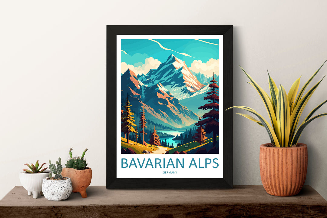 Bavarian Alps Print Bavarian Home Decor Landscape Art Print Bavarian Wall Art for Nature Enthusiast Gift Wall Hanging Bavarian Germany Print