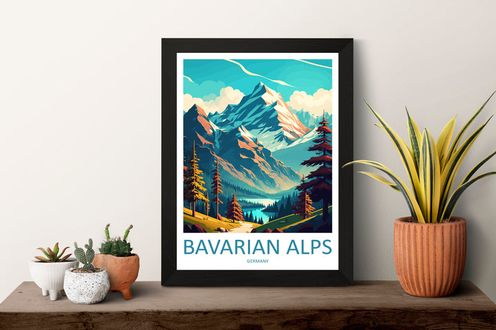 Bavarian Alps Print Bavarian Home Decor Landscape Art Print Bavarian Wall Art for Nature Enthusiast Gift Wall Hanging Bavarian Germany Print