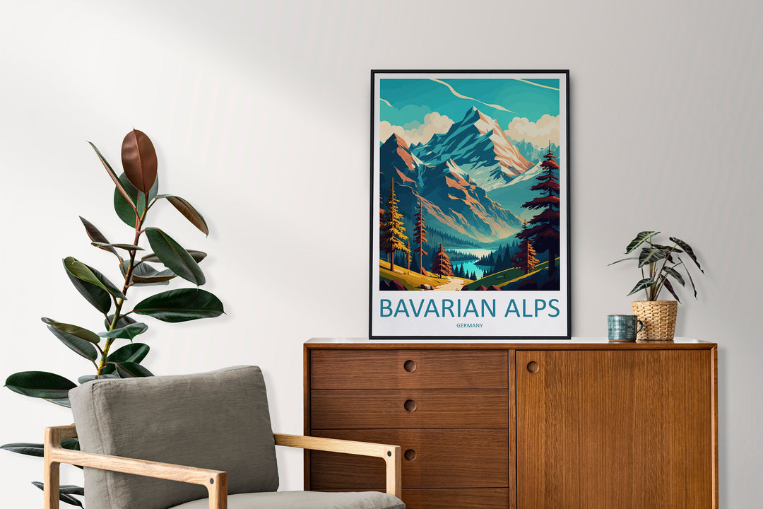 Bavarian Alps Print Bavarian Home Decor Landscape Art Print Bavarian Wall Art for Nature Enthusiast Gift Wall Hanging Bavarian Germany Print