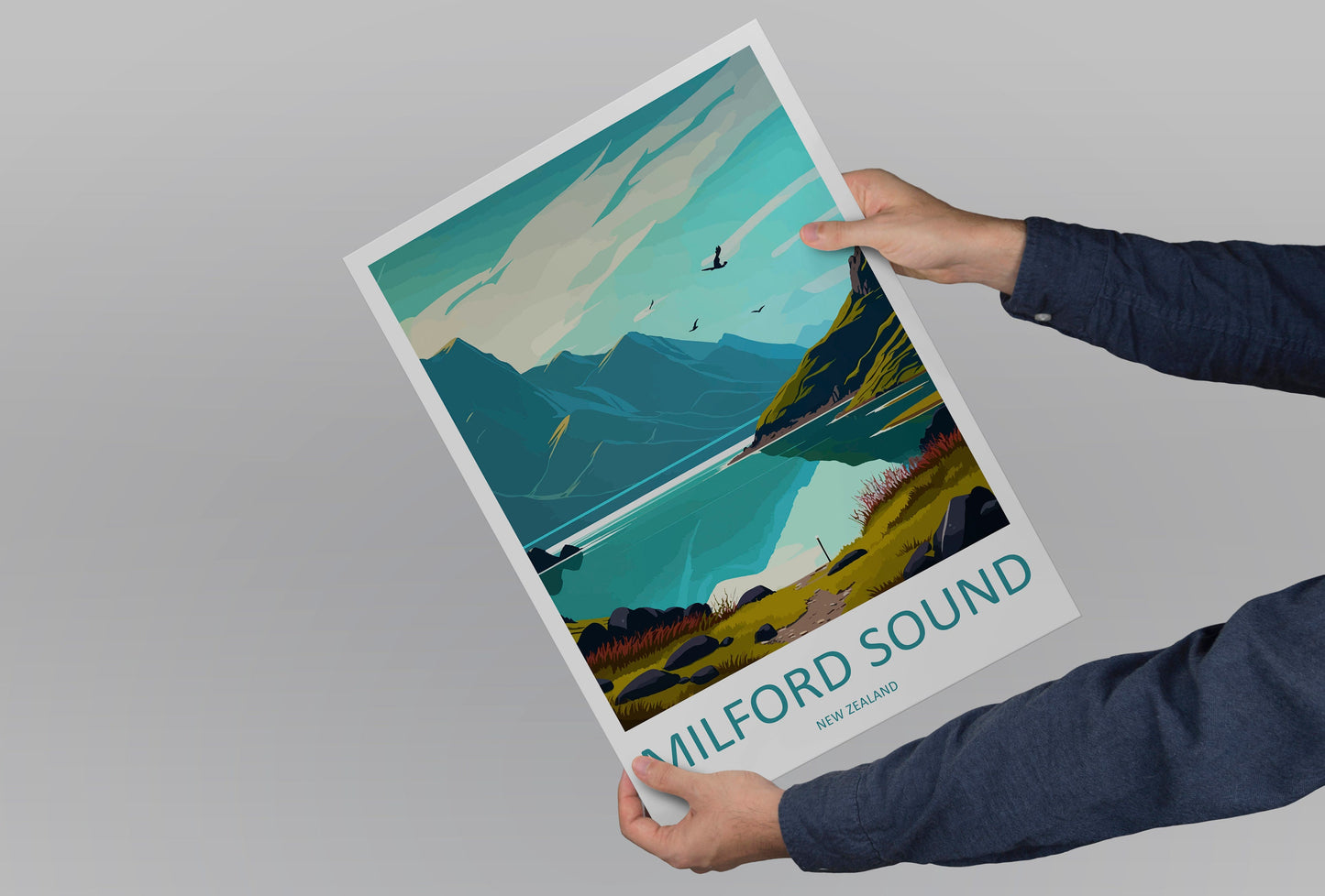 Milford Sound Travel Print Wall Art Milford Sound Wall Hanging Home Décor Milford Sound Gift Art Lovers New Zealand Art Lover Gift Print