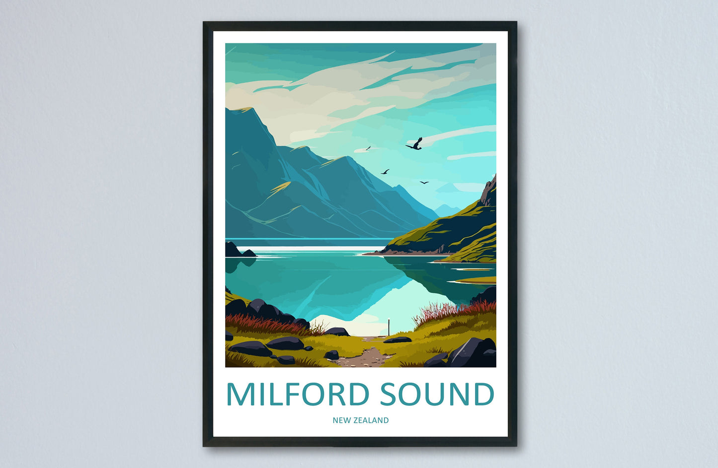 Milford Sound Travel Print Wall Art Milford Sound Wall Hanging Home Décor Milford Sound Gift Art Lovers New Zealand Art Lover Gift Print