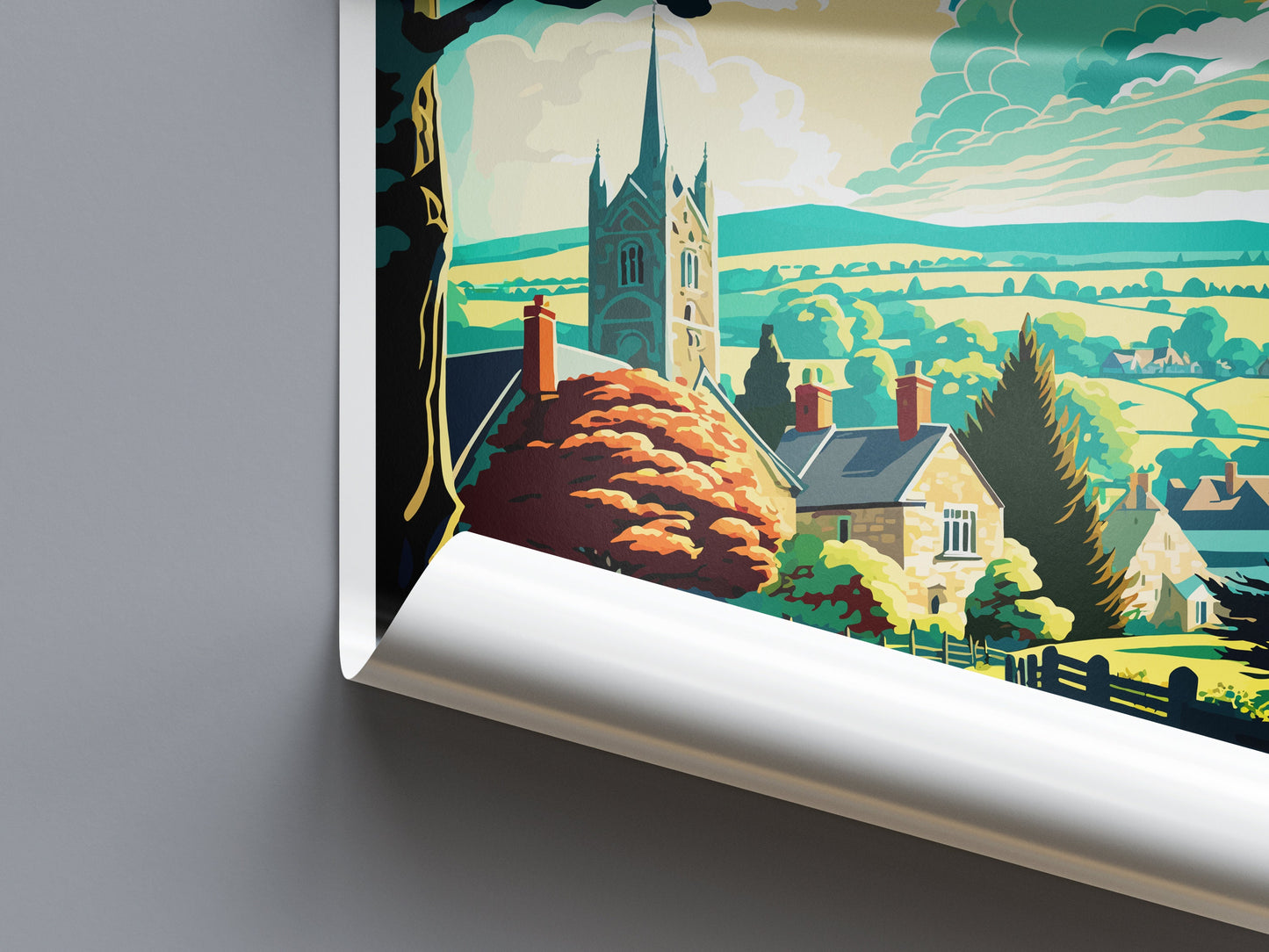 Cotswolds Print Cotswolds Home Decor Landscape Art Print Cotswolds Wall Art for England Enthusiast Gift Wall Hanging Cotswolds UK Poster Art