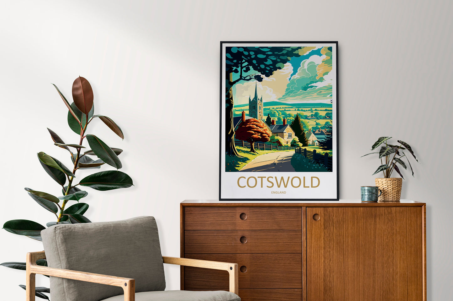 Cotswolds Print Cotswolds Home Decor Landscape Art Print Cotswolds Wall Art for England Enthusiast Gift Wall Hanging Cotswolds UK Poster Art