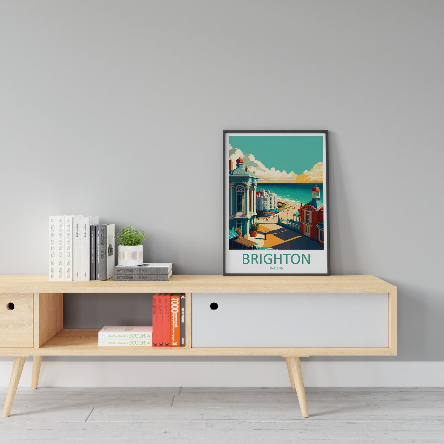Brighton Pier Print Brighton Home Decor Seascape Art Print Brighton Wall Art for UK Enthusiast Gift Wall Hanging Brighton UK Travel Poster
