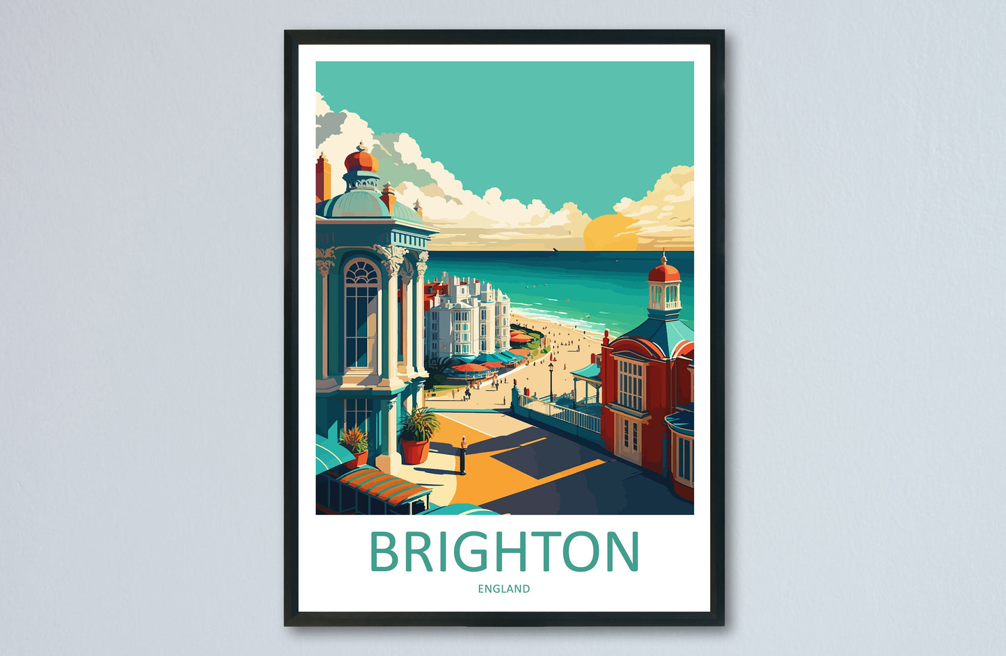 Brighton Pier Print Brighton Home Decor Seascape Art Print Brighton Wall Art for UK Enthusiast Gift Wall Hanging Brighton UK Travel Poster
