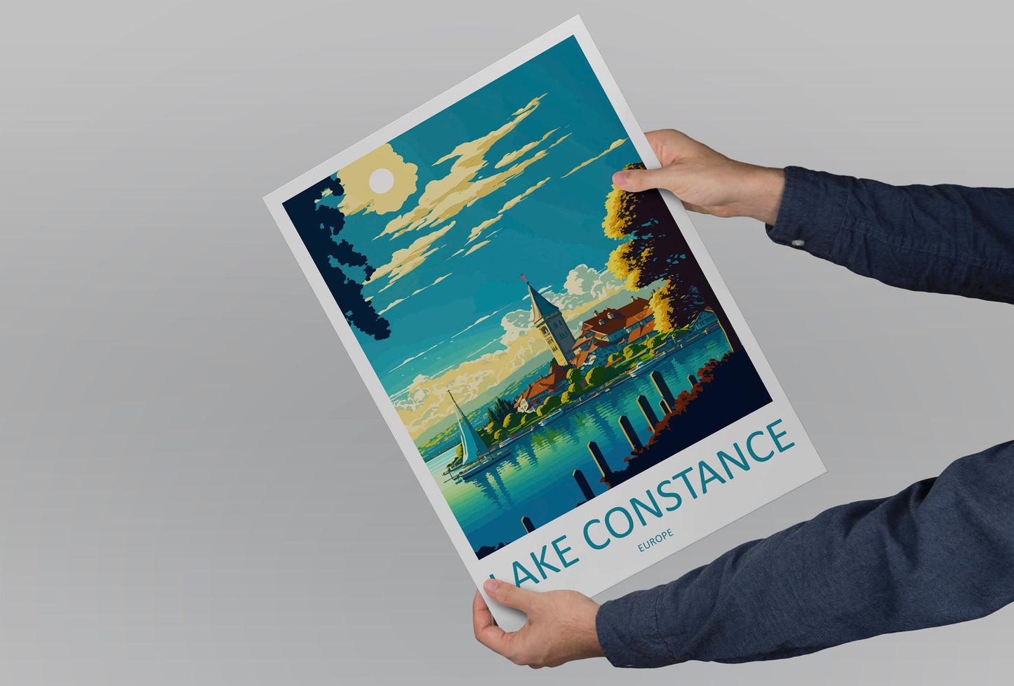 Lake Constance Print Lake Constance Home Decor Landscape Art Print Lake Constance Wall Art Nature Enthusiast Wall Hanging Lake Constance Art