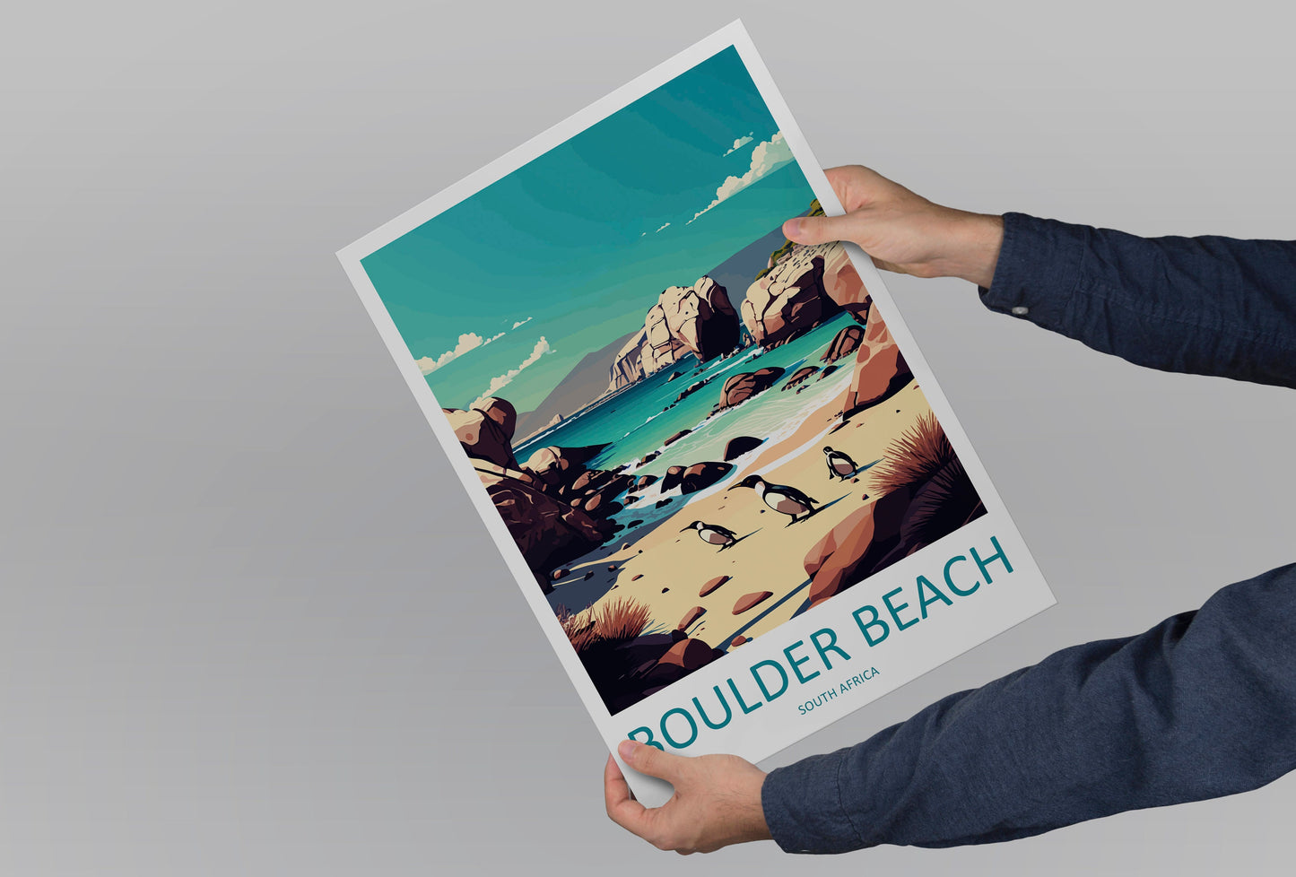 Boulder Beach Travel Print Wall Art Boulder Beach Wall Hanging Home Décor Boulder Beach Gift Art Lovers South Africa Art Print Boulder Beach