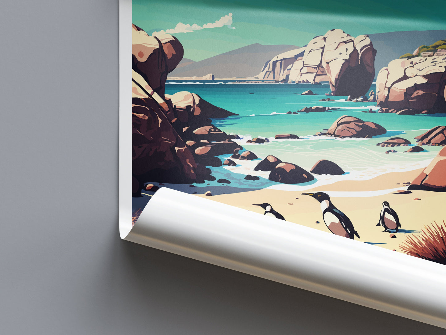 Boulder Beach Travel Print Wall Art Boulder Beach Wall Hanging Home Décor Boulder Beach Gift Art Lovers South Africa Art Print Boulder Beach