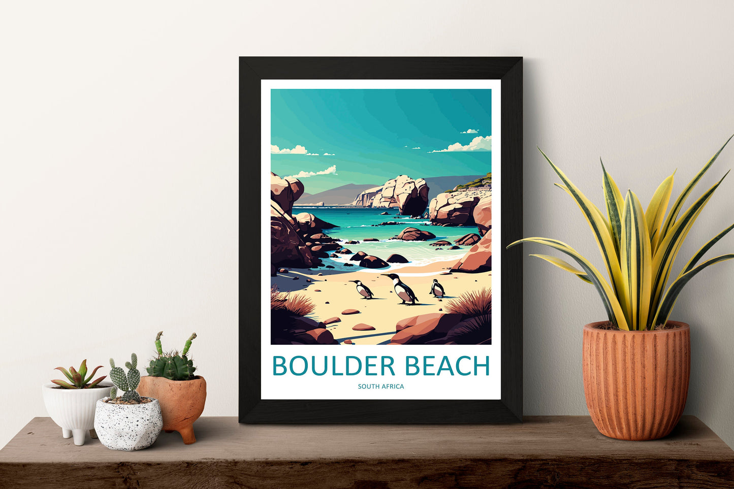 Boulder Beach Travel Print Wall Art Boulder Beach Wall Hanging Home Décor Boulder Beach Gift Art Lovers South Africa Art Print Boulder Beach