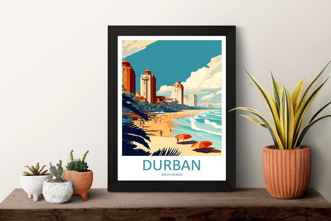 Durban Travel Print Wall Art Durban Wall Hanging Home Décor Durban Gift Art Lovers South Africa Art Print Durban Wall Décor South Africa