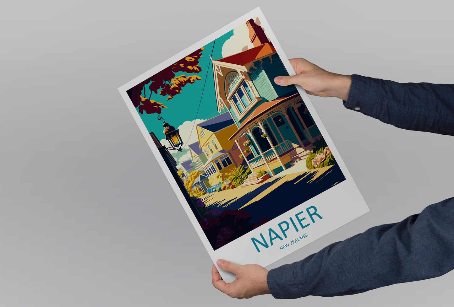 Napier Travel Print Wall Art Napier Wall Hanging Home Décor Napier Gift Art Lovers New Zealand Art Lover Gift Print Napier Wall Art