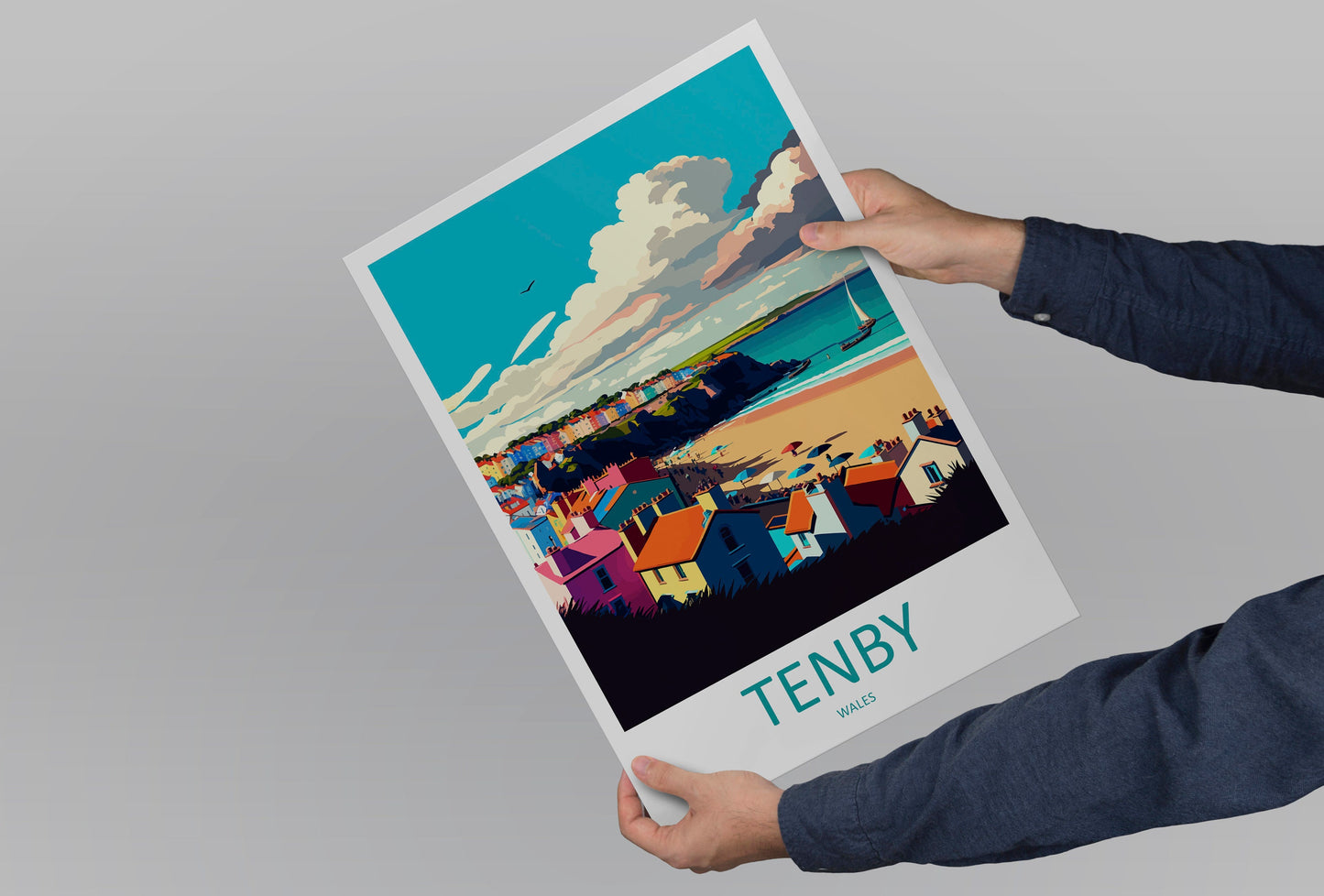 Tenby Print Tenby Home Décor Seascape Art Print Tenby Wall Art for Wales Enthusiast Gift Wall Hanging Tenby Wales Travel Gift Wall Poster