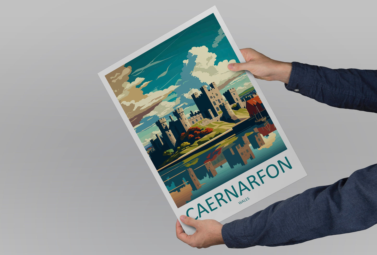 Caernarfon Castle Print Caernarfon Castle Home Décor Landscape Art Print Caernarfon Castle Wall Art for Wales Enthusiast Gift Wall Hanging
