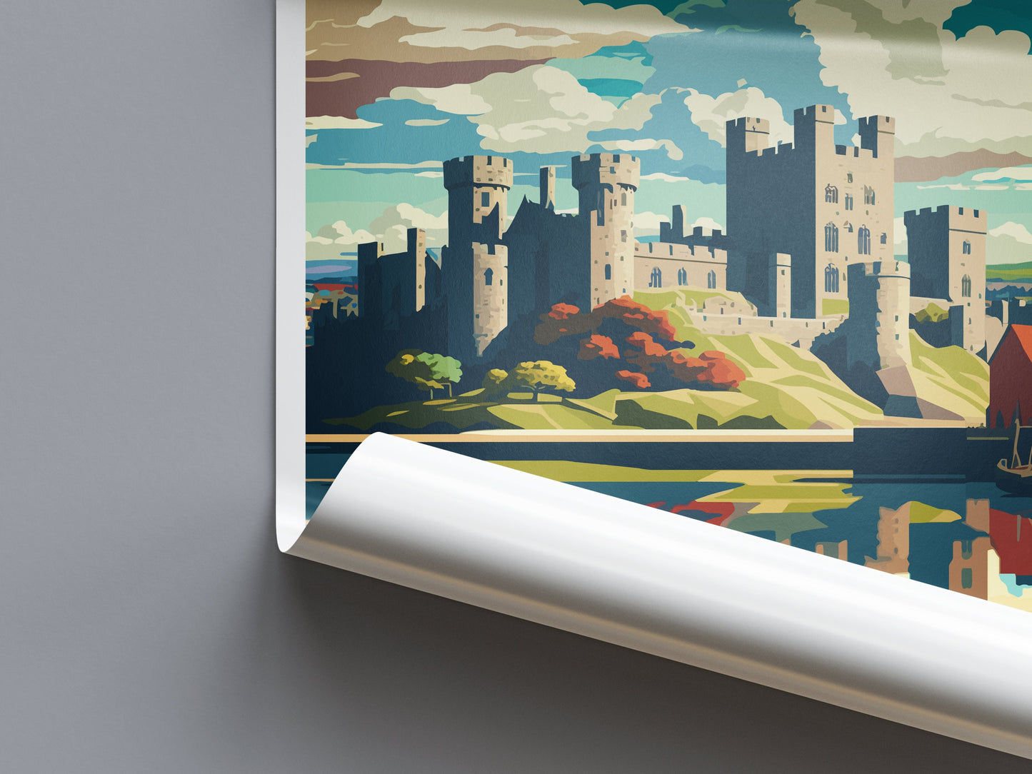Caernarfon Castle Print Caernarfon Castle Home Décor Landscape Art Print Caernarfon Castle Wall Art for Wales Enthusiast Gift Wall Hanging