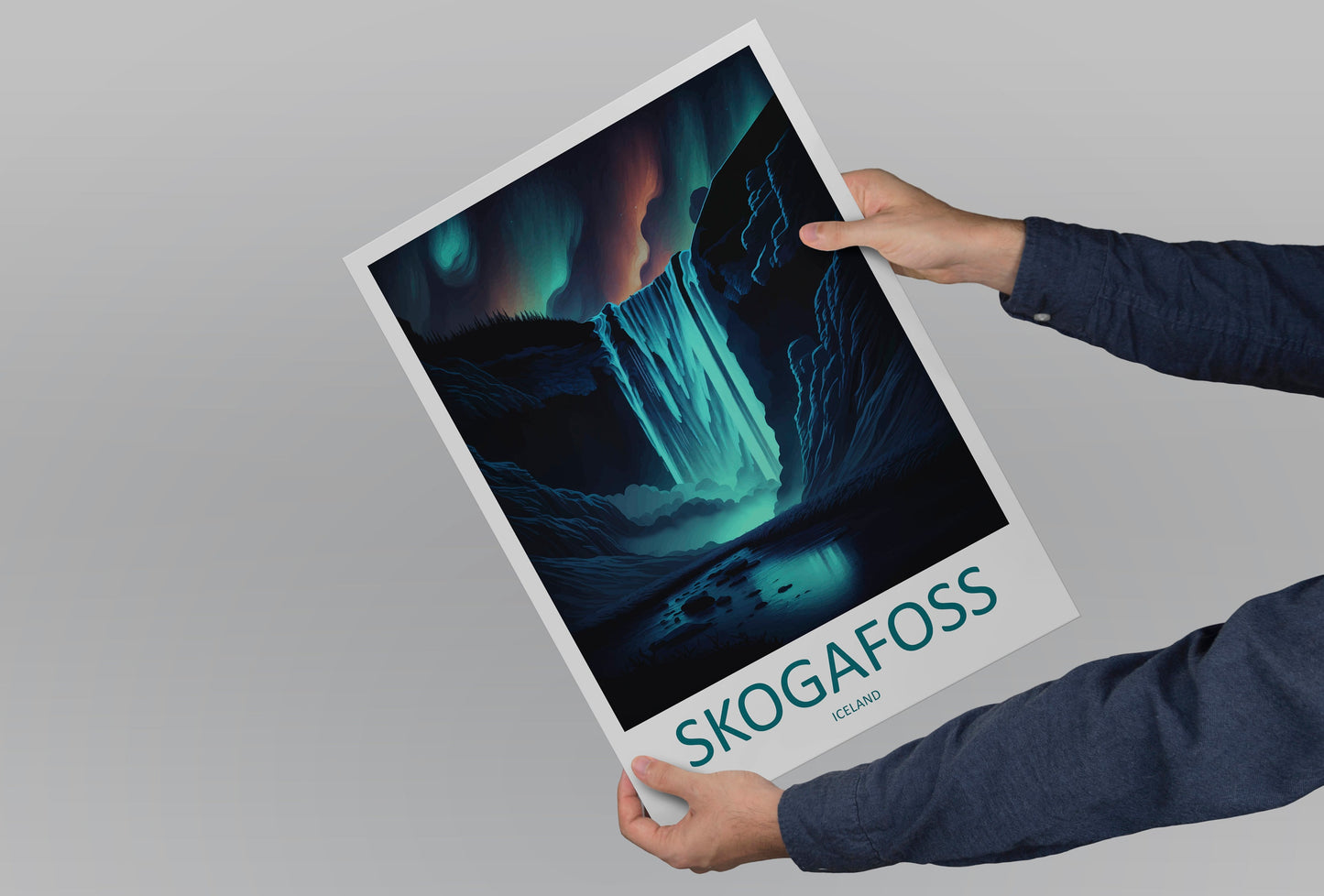 Skogafoss Travel Print Wall Art Skogafoss Wall Hanging Home Décor Skogafoss Gift Art Lovers Iceland Art Lover Gift Skogafoss Wall Décor