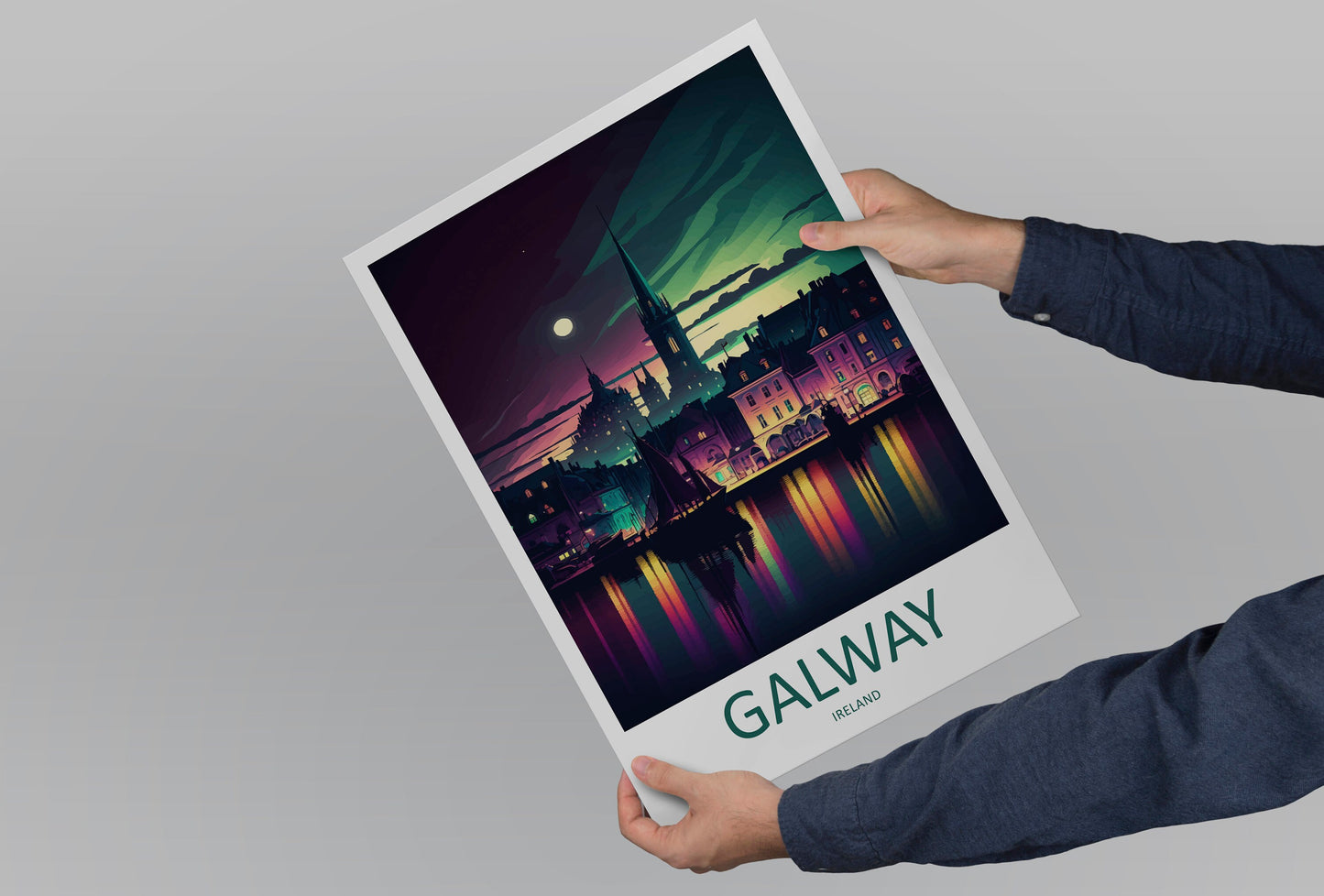 Galway Skyline Print Galway Home Decor Skyline Art Print Galway Wall Art for Ireland Enthusiast Gift Wall Hanging Galway Ireland Art Poster