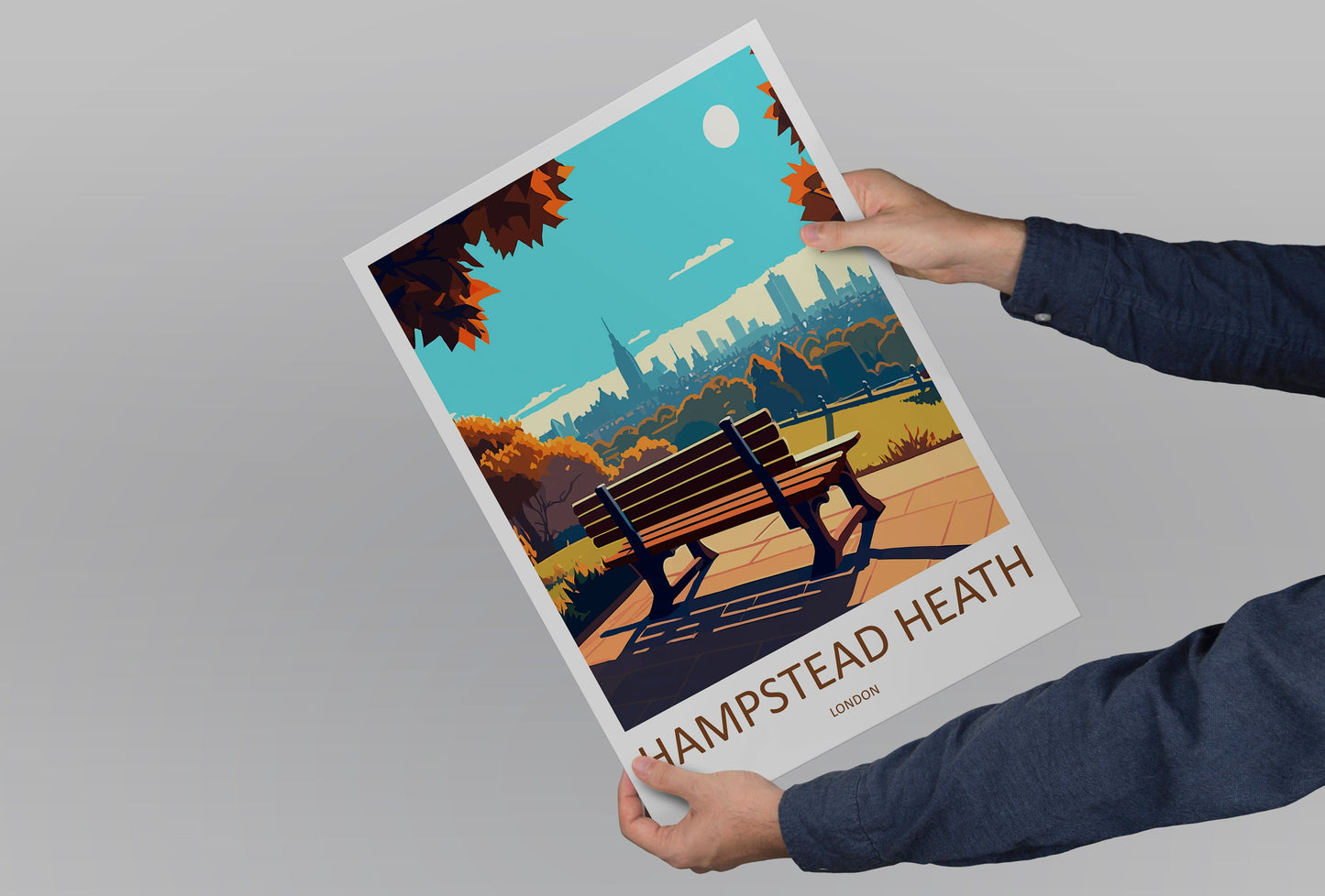 Hampstead Heath Print London Skyline Home Decor London Art Print Hampstead Heath Wall Art for London Enthusiast Gift Wall Hanging Poster Art