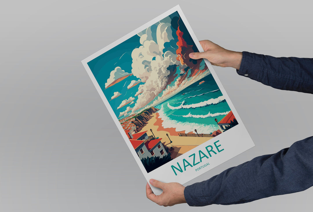Nazaré Travel Print Wall Art Nazaré Wall Hanging Home Décor Nazaré Gift Art Lovers Portugal Art Lover Gift Nazaré Wall Décor Nazaré Wall Art