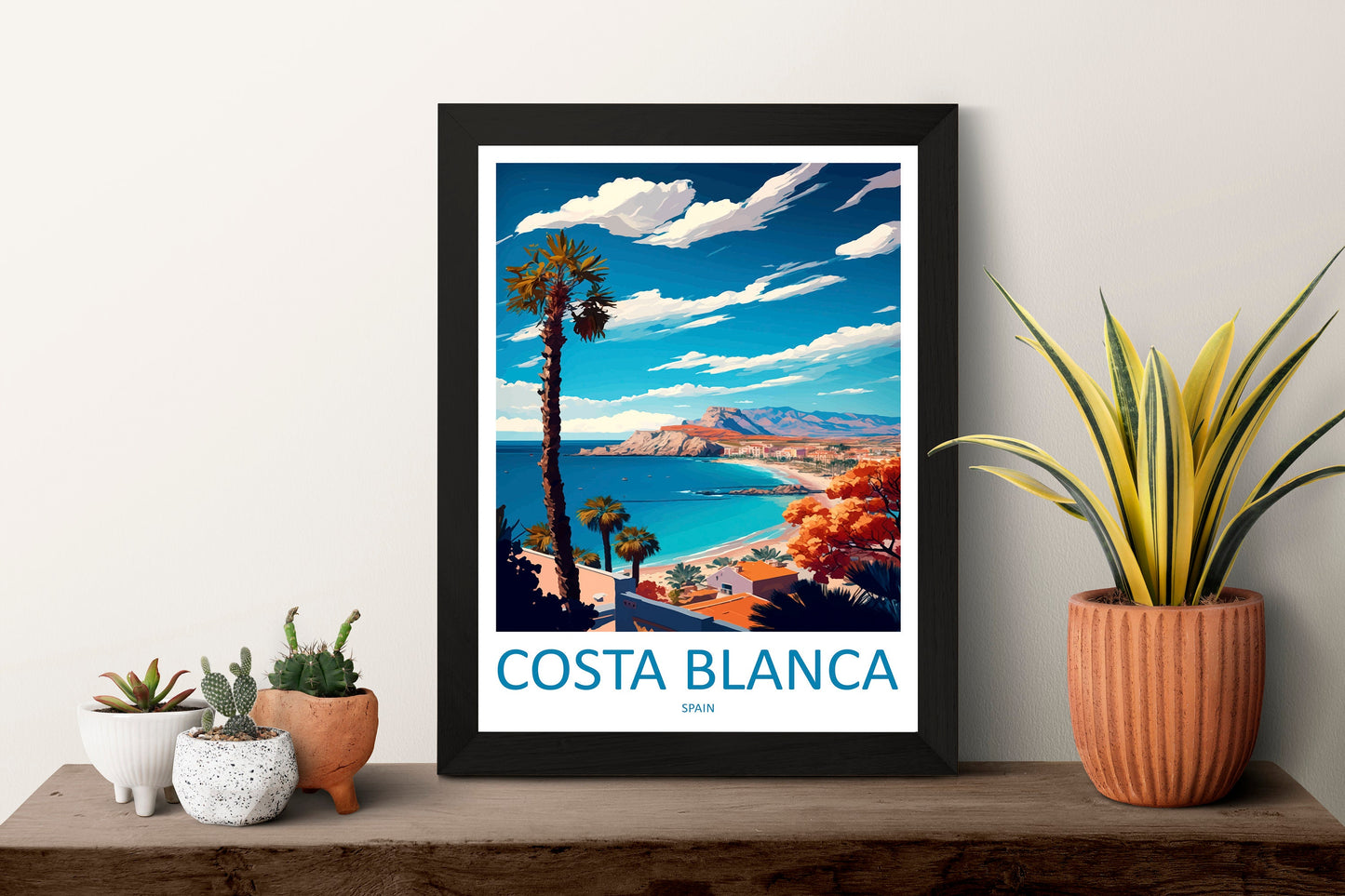 Costa Blanca Travel Print Wall Art Costa Blanca Wall Hanging Home Décor Costa Blanca Gift Art Lovers Spain Art Lover Gift Costa Blanca Print
