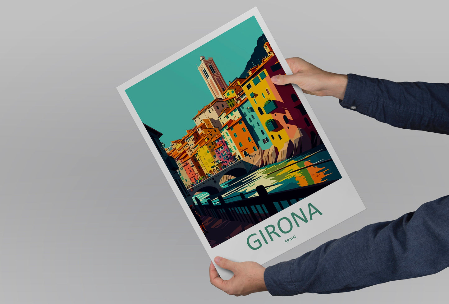 Girona Travel Print Wall Art Girona Wall Hanging Home Décor Girona Gift Art Lovers Spain Art Lover Gift Girona Wall Décor Girona Spain Print