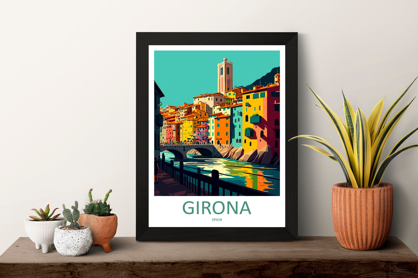 Girona Travel Print Wall Art Girona Wall Hanging Home Décor Girona Gift Art Lovers Spain Art Lover Gift Girona Wall Décor Girona Spain Print