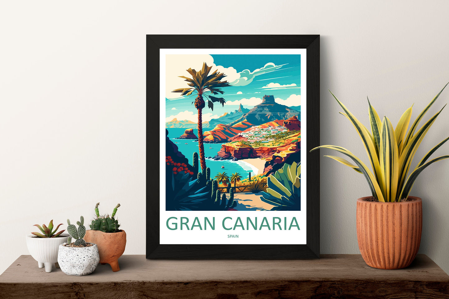 Gran Canaria Travel Print Wall Art Gran Canaria Wall Hanging Home Décor Gran Canaria Gift Art Lovers Spain Art Lover Gift Gran Canaria Print