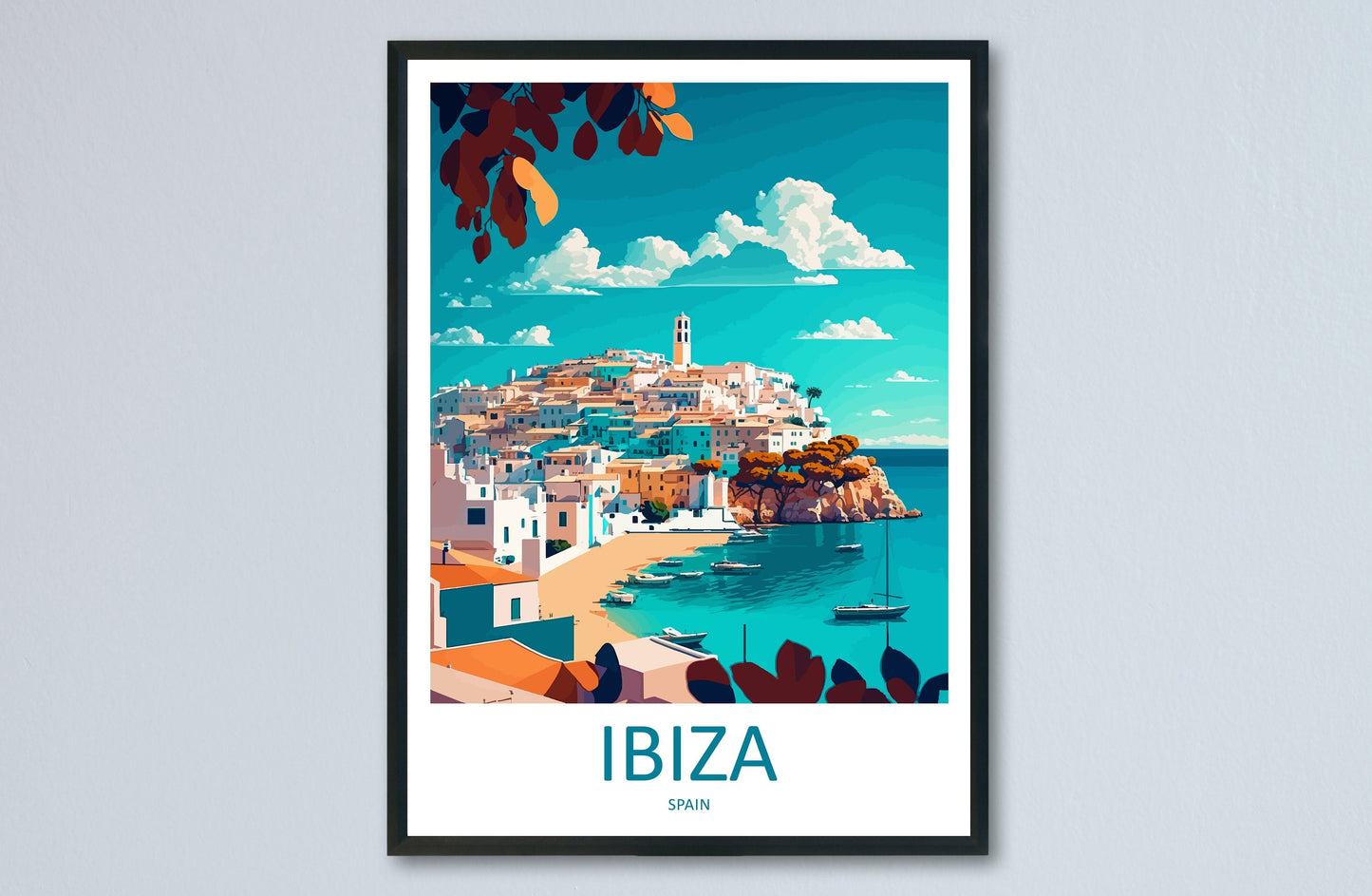 Ibiza Travel Print Wall Art Ibiza Wall Hanging Home Décor Ibiza Gift Art Lovers Spain Art Lover Gift Ibiza Wall Décor Ibiza Spain Print